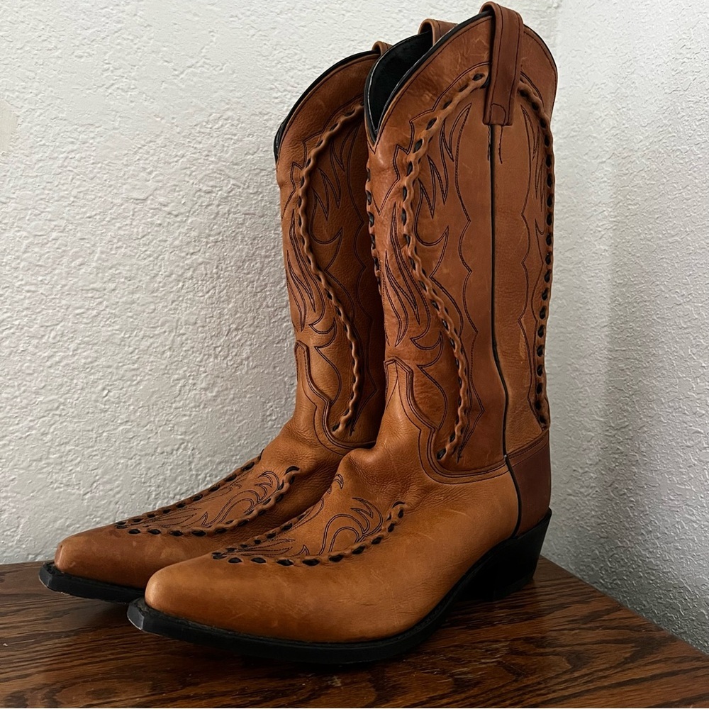 Vintage Dan Post Phoenix DP 26644 Brown Leather Cowboy Men's Western Boots
